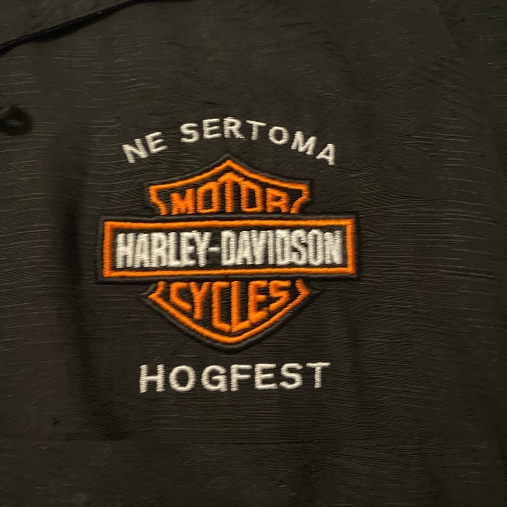 Men’s Harley-Davidson eagle dry goods Collared Shirt silk black motorcycle - Picture 4 of 10